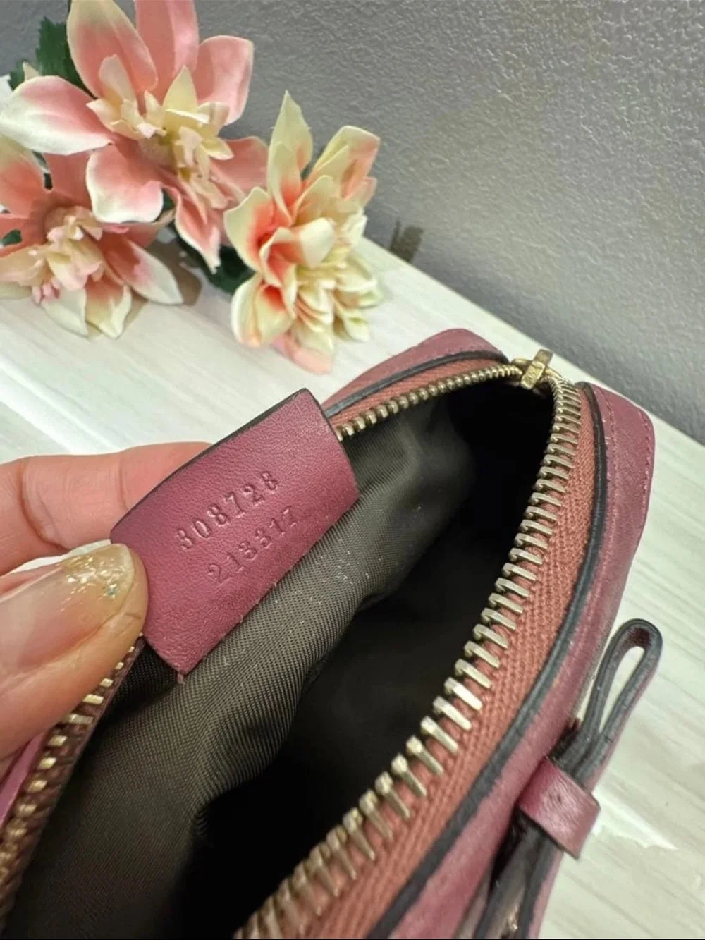 Gucci Pink GG Canvas Cosmetic Pouch
